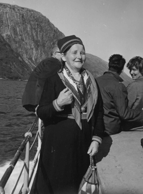 Lule Sámi  woman Kaisa Rimpi in Tysfjord, Norway, 1964 / By Asbjørn Nesheim / Norsk Folkemuseum