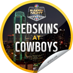      I just unlocked the Sunday Night Football 2013: Washington Redskins at Dallas Cowboys sticker on GetGlue                      3457 others have also unlocked the Sunday Night Football 2013: Washington Redskins at Dallas Cowboys sticker on GetGlue.com