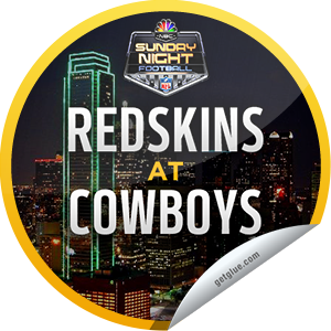      I just unlocked the Sunday Night Football 2013: Washington Redskins at Dallas Cowboys sticker on GetGlue                      3457 others have also unlocked the Sunday Night Football 2013: Washington Redskins at Dallas Cowboys sticker on GetGlue.com