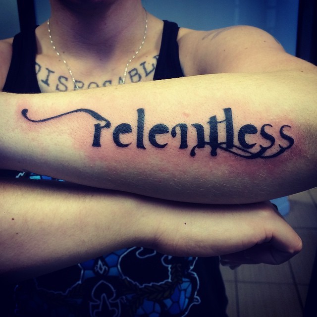 Tattoo uploaded by Nick Lyons  Reckless  Relentless  Tattoodo