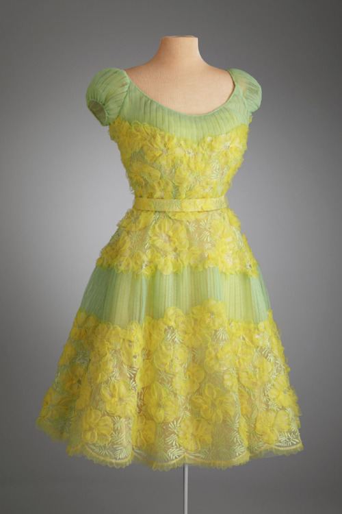 ephemeral-elegance: Net Cocktail Dress, ca. 1960Oldric Royce, Inc.Worn by Marjorie Merriweather Post