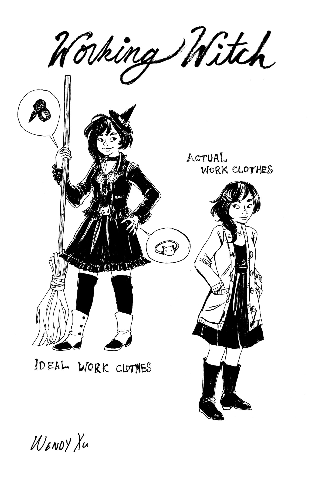 gardenofthequeen:  witchyroses:  angrygirlcomics:  &ldquo;Working Witch&rdquo;