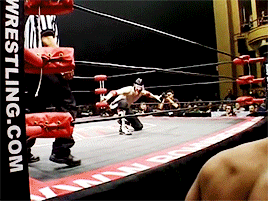 mith-gifs-wrestling:  Rocky Romero and El Generico have a bit of a taunt-dance-off in 2009.
