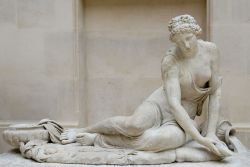 meditations-poetiques:  Antoine Coysevox, 1640-1720     Nymph with a shell. Marble, 1685. Variation after Ma 18, a Roman statue then in the Borghese collection, now exhibited in the Department of Greek, Etruscan and Roman antiquities in the Louvre—which