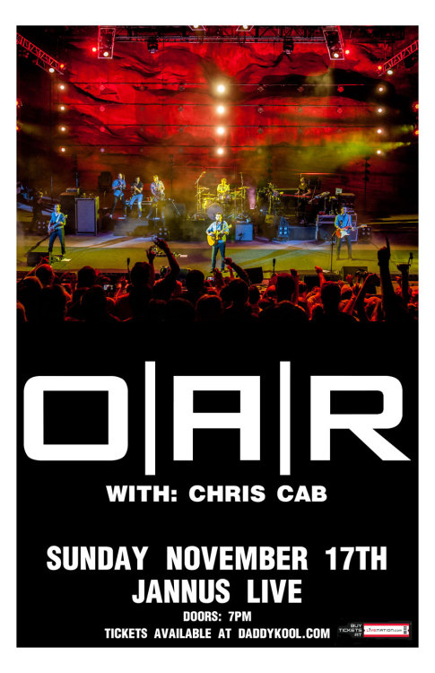 Tickets on sale today to see OAR & Cris Cab live at Jannus in St. Pete, FL on Sun, Nov. 17th!!