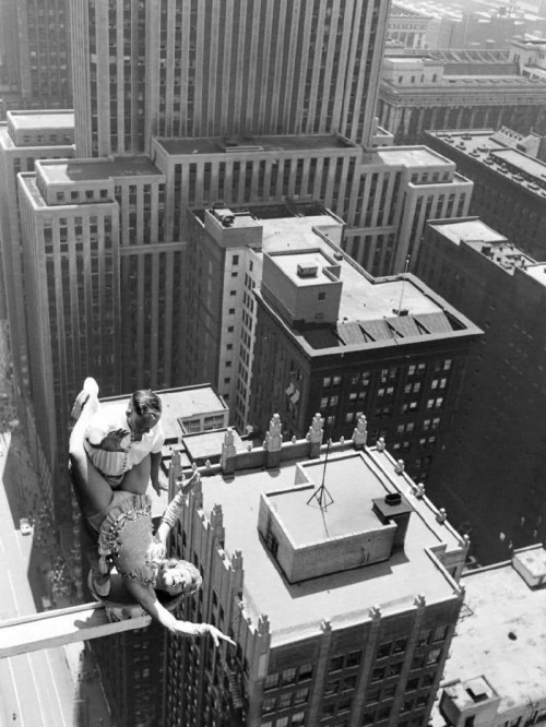 Acrobats photographed by John Dominis for the 57th Shriners Convention in Chicago, 1955