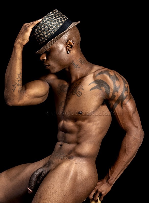 dominicanblackboy:  Sexy tatted stud Antonio hot muscle fat ass posted up wit all