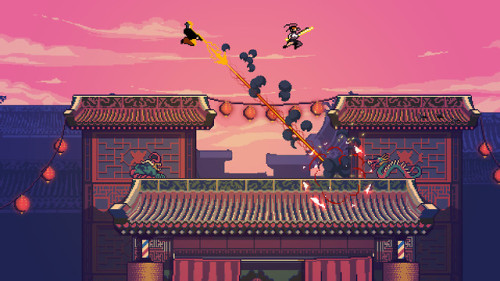 “Roof Rage is a Martial Arts Platform Fighter featuring epic rooftop battles. Play with up to 
