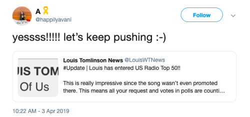 Louis’ recent like on Twitter - 03/04