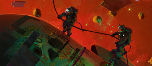 Halloween sci-fi A late halloween painting, a bit less-science-more-fiction this time - rescue crew 