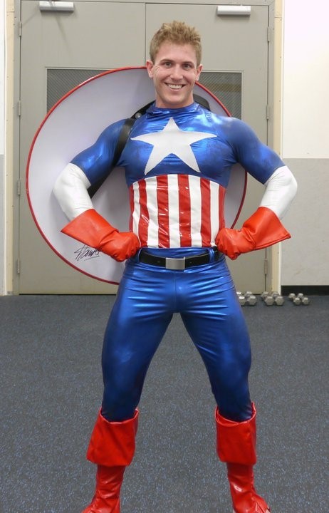 mjschryver:  Scott Herman as Captain America (2 of 4)Photographer unknown.Herman