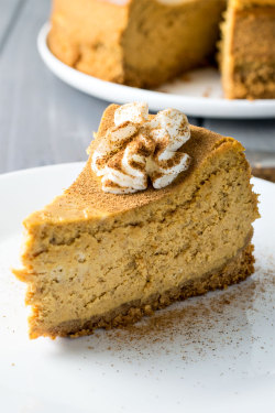 sweetoothgirl:Classic Pumpkin Spice Cheesecake