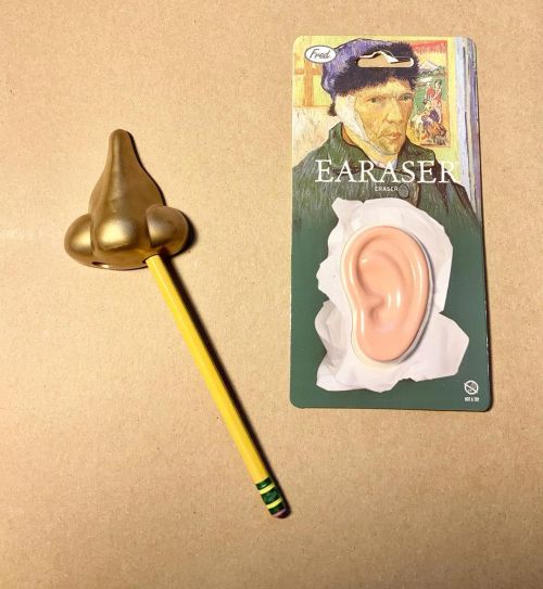 I now have an Ear-aser to match my Nosey Pencil Sharpener! #artsupplies #earaser #pencilsharpener #