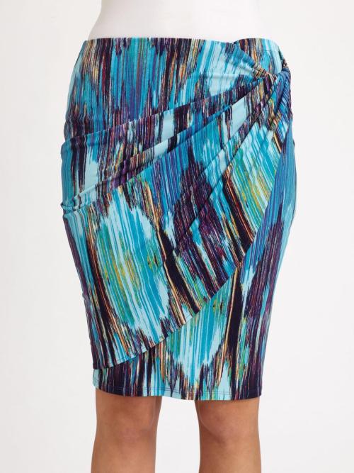 Printed Draped Skirt