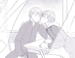 drawingbritty:   Daily Suuji Sketch #25  I’m running out of empty pages in my sketchbook, so here’s another digital sketch.  Middle school Suuji &lt;3   