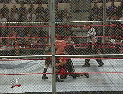 wrestlingchampions:  Triple H (w/Stephanie McMahon-Helmsley) d. Cactus Jack in a
