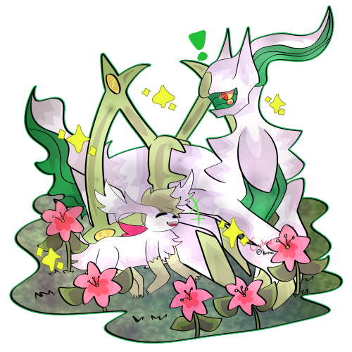 i had a dream where shaymin and arceus were friends…normal type version under the cut!