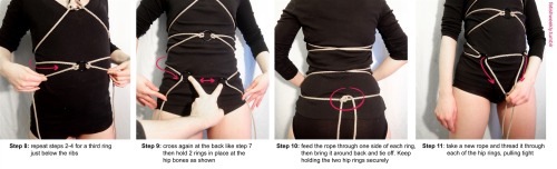 Shibari Tutorial: Six Ring Harness♥ Always practice cautious kink! Have your sheers ready in case of
