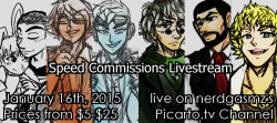 miss-nerdgasmz:    Picarto Channel | Commission Rules | Previous CommissionsPlease read the commission rules before asking any questions or if you plan to commission. STREAM BEGINS AT 3PM CENTRAL TIME! Another day, another art stream! For those who don’t
