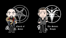 thehumon: When I read “Satan as the good guy” texts I of course came across the two main satanic groups Church of Satan and The Satanic Temple. Neither group actually believes in Satan (or God for that matter) but they both use him as a symbol of