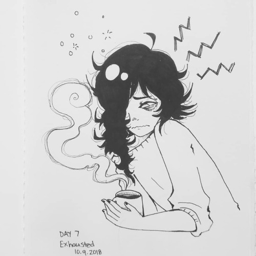 Inktober Day 7: Exhausted#inktober #inktoberday7 #exhausted #art #artistsoninstagramhttps://www.