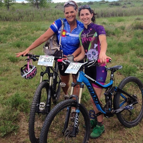 skibumsierra: My mom and I after our first race! @dirt_divas_mtb #betibikebash #girlsonbikes #mtb