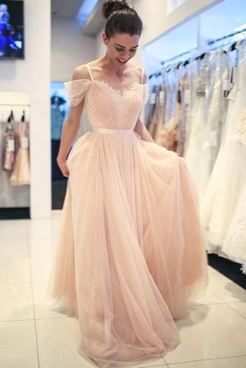 promgown: champagne tulle long prom dress buy here: dresstby
