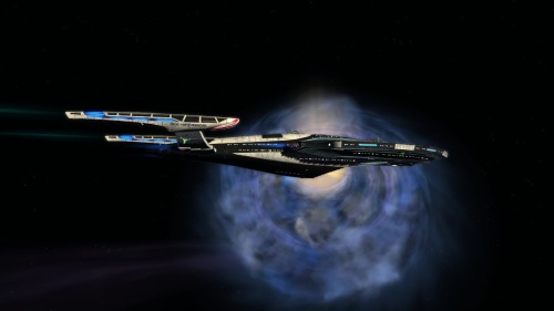 startrekships:  frontier001:Love this ship! Vesta-Class variant USS Jadzia.   Deep Space Nine is way too big.  Defiant is nearly as wide as one of the docking pylons, so Vesta should be wider still. 
