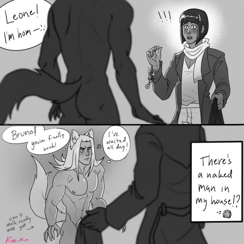 Domestic prompt for Bruabba week; Leone’s a cat that wishes on a star to turn into a human
