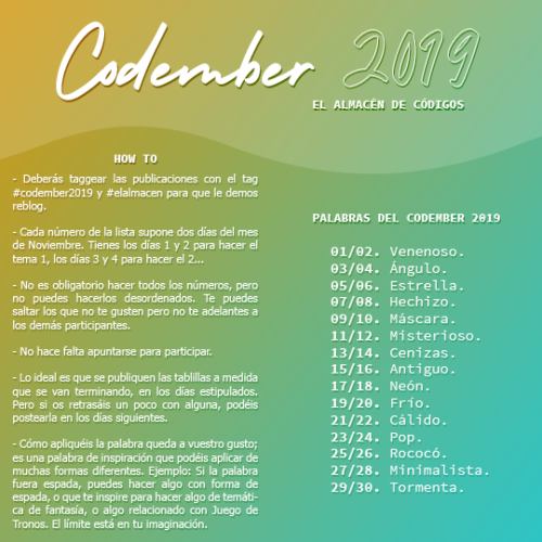 CODEMBER 2019.