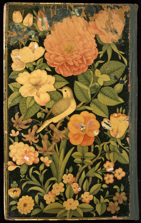 nobrashfestivity:Persian lacquer book binding, 18th century