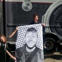 There&rsquo;s a truck outside Back Bay station taking pics of people, printing them out huge, and as part of an art project, they&rsquo;re plastering the portraits around Boston.  #insideoutproject