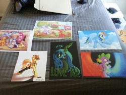 Swag I&rsquo;ve accumulated in the past two Fiesta Equestria Cons.  I&rsquo;m not going to be there for the final day, so let me give you my thoughts on my Saturday experience.  Overall, I had a good time.  The cosplay contest was very nice to watch.