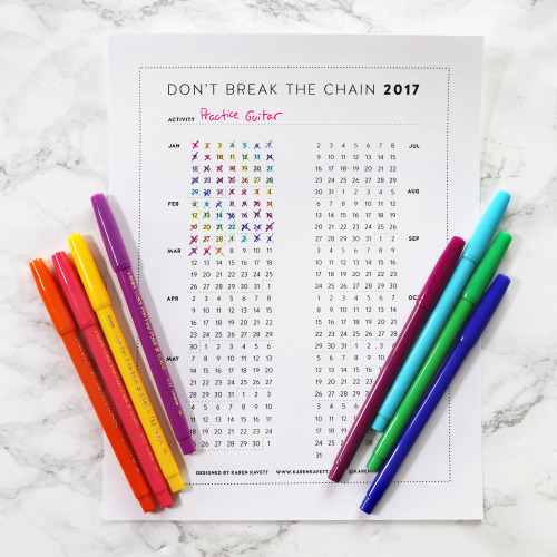 karenkavett: The Don’t Break the Chain Calendar 2017 is here! This a free download to help you stay 