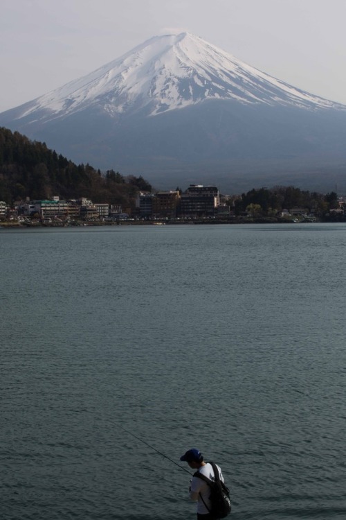 Fishing under Mount Fuji