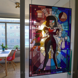 thatsthat24: leodewijs:  I made a SU inspired stained-glass design and collaborated with @stainedglassgeek who made it in an actual stained-glass window! So proud of the result!! :D If you want more geeky stained glass goodness you might want to look