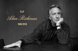 unhollywood-blog:  R.I.P - Alan Rickman - 1946-2016 Actor Alan Rickman, known for films including Harry Potter, Die Hard, Truly Madly Deeply and Robin Hood: Prince of Thieves, has died at the age of 69. The star was suffering from cancer, his family said.