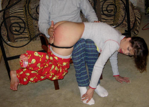 girlfriendtraining:Spanked in her Pajamas (M/F)