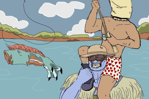 Draw The Courier Fishing At Lake Mead With Lily