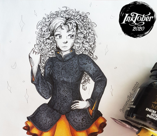 Inktober2020 1/(?)⁣⁣, Dancing girl⁣Inktober is here and once again I&rsquo;m going to upload some in