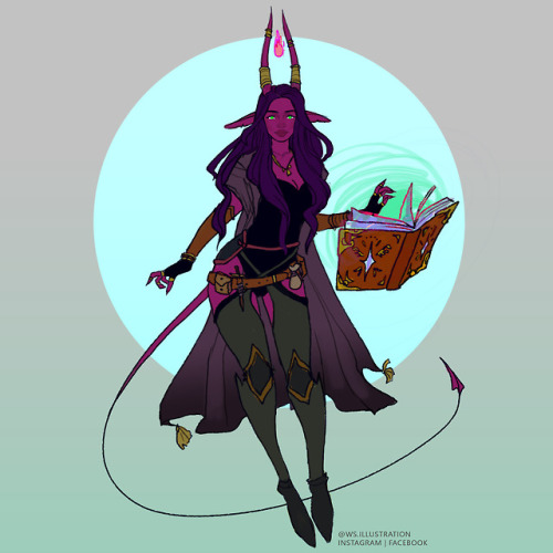 I’ve been working on my Tiefling character, Emen! I might tweak her a bit and give her a sick 