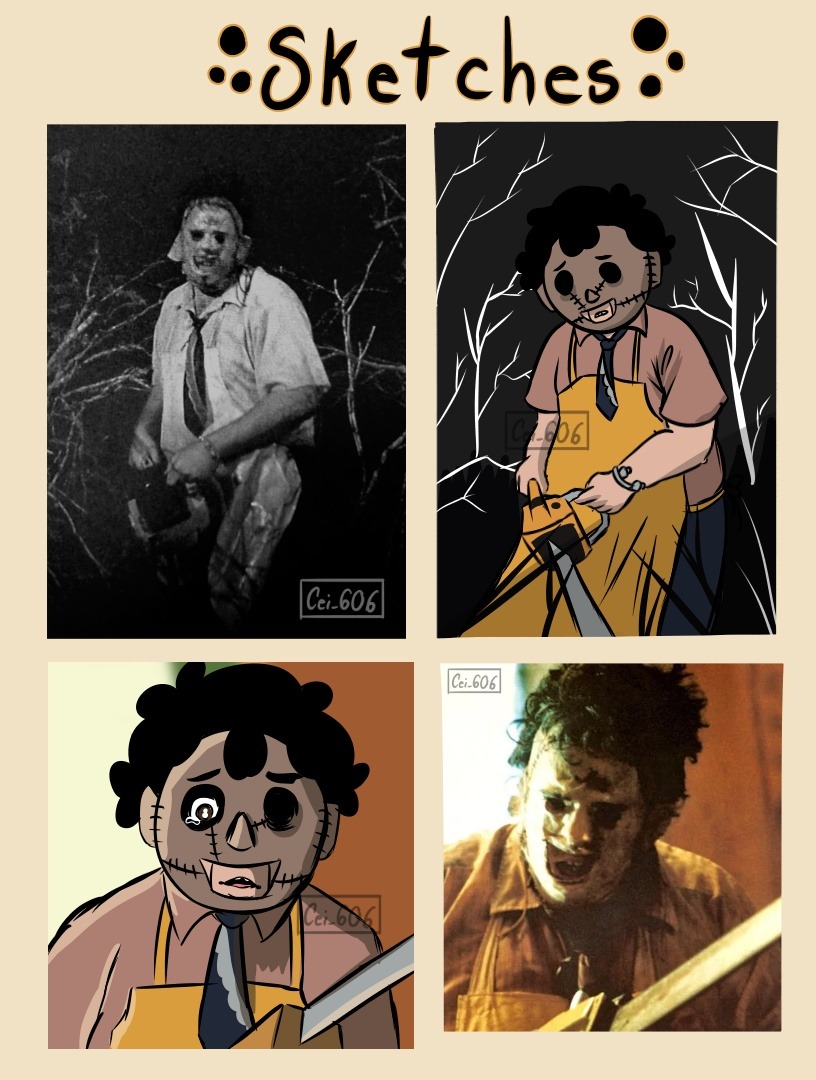 how to draw leatherface