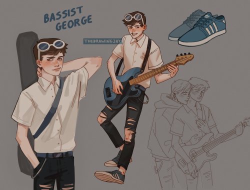 thedrawingjay:bassist george!!!! feral boys band au(1/5)