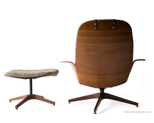 George Mulhauser, Lounge chair & ottoman, 1960-70. Made for Plycraft, USA. Via 1stdibs