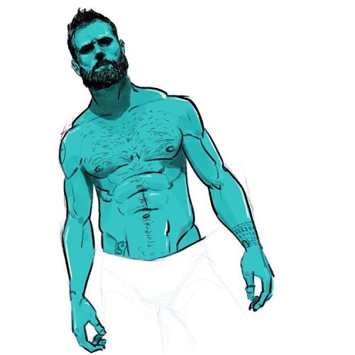 egorodriguez:  Waving at my pal @pakozoic today, check him out, follow him,  show him some love #egorodriguez #illustration #drawing #instaartwork #fitness #paleontology #pakozoic #maledrawing #igers #art 