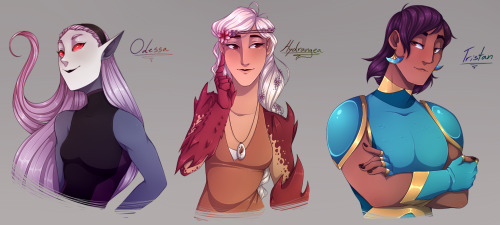 queenofthelanternfish: Woo I can finally post these character designs! My partner, @inscribed-in-ast
