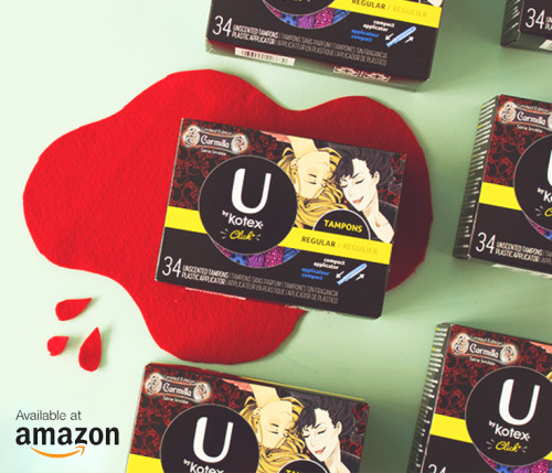 Hey Creampuffs! Find your super cute limited edition Carmilla boxes of Click® tampons on Amazon now!