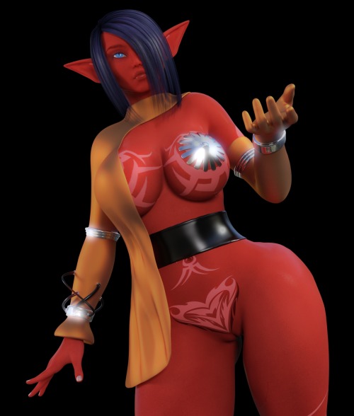 evolluision:  Another outfit made during my stream with old lady lir gave her back her young girl hair  .also found out sculpting folds in clothes is hard. i’m probably going to do more to this like add something in her hand and a background but we