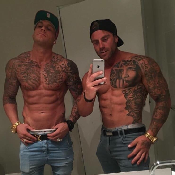 puphawaii:  sexymenandgayporn:More sexy tattooed guys   bone-up!  puphawaii &amp;