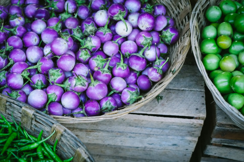 Food market in Moulmein, Myanmar